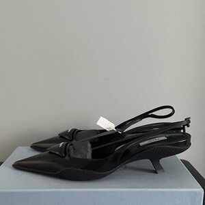 Prada Black Slingback Pumps 10,5 – Brand New, $1200 Retail